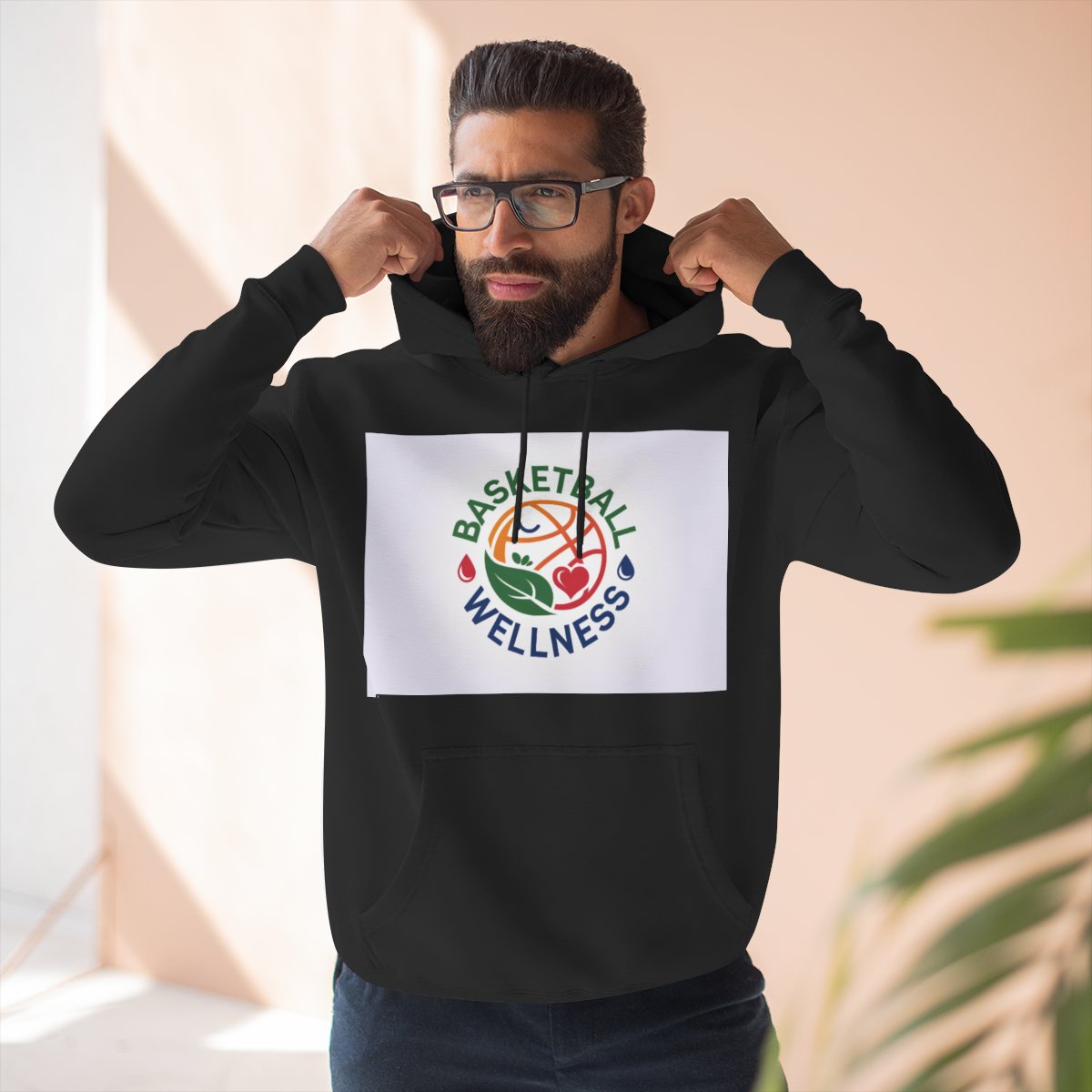 Color: Black | Size: S | Product: Basketball Wellness Logo Hoodie | Category: Unisex