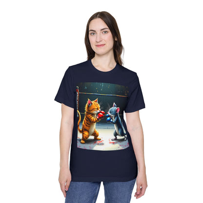 Color: Navy | Size: XS | Product: Cat and Mouse Boxing Fun T-Shirt | Category: Unisex