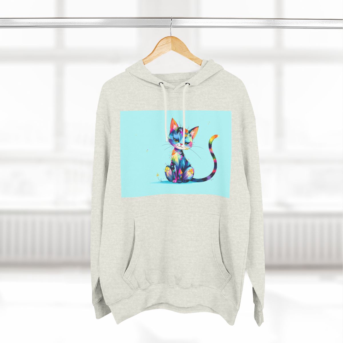 Color: Oatmeal Heather | Size: S | Product: Charming Cat Artistic Hoodie | Category: Unisex