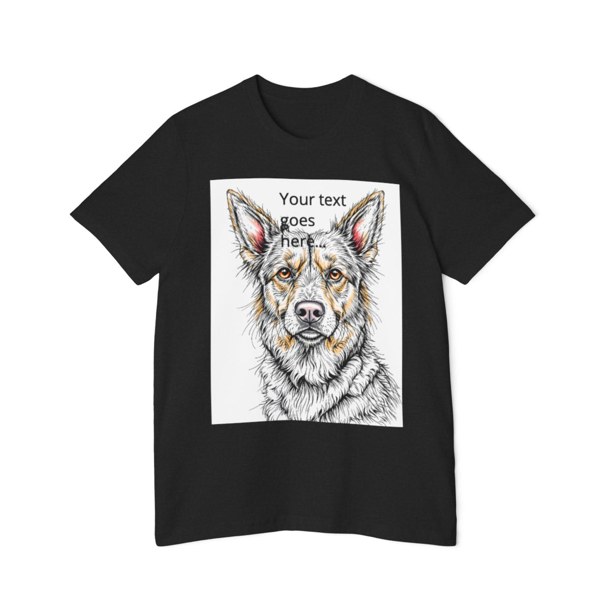 Color: Solid Black Blend | Size: XS | Product: Charming Dog Illustration T-Shirt | Category: Unisex