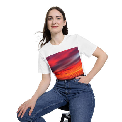 Color: White | Size: XS | Product: Colorful Sunset Vibrant T-Shirt | Category: Unisex