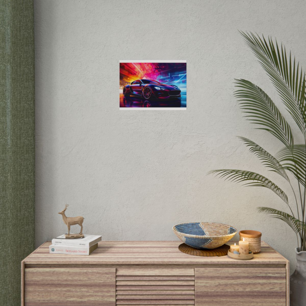 Size: 16″ x 12″ (Horizontal) | Product: Cool Car High Contrast Poster | Category: Unisex