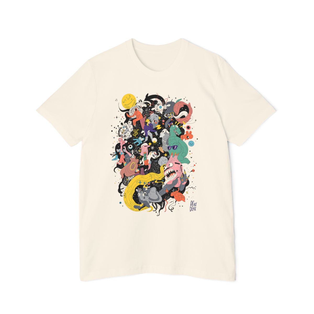 Color: Natural | Size: XS | Product: Deax Abstract Artistic T-Shirt | Category: Unisex