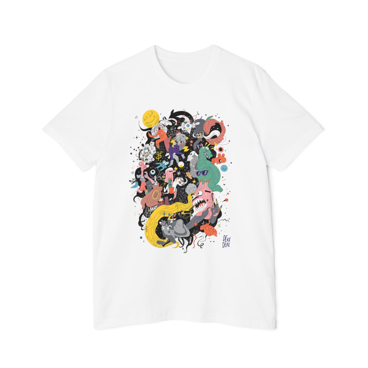 Color: White | Size: XS | Product: Deax Abstract Artistic T-Shirt | Category: Unisex