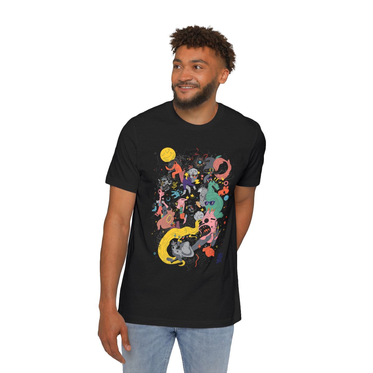 Color: Solid Black Blend | Size: XS | Product: Deax Abstract Artistic T-Shirt | Category: Unisex