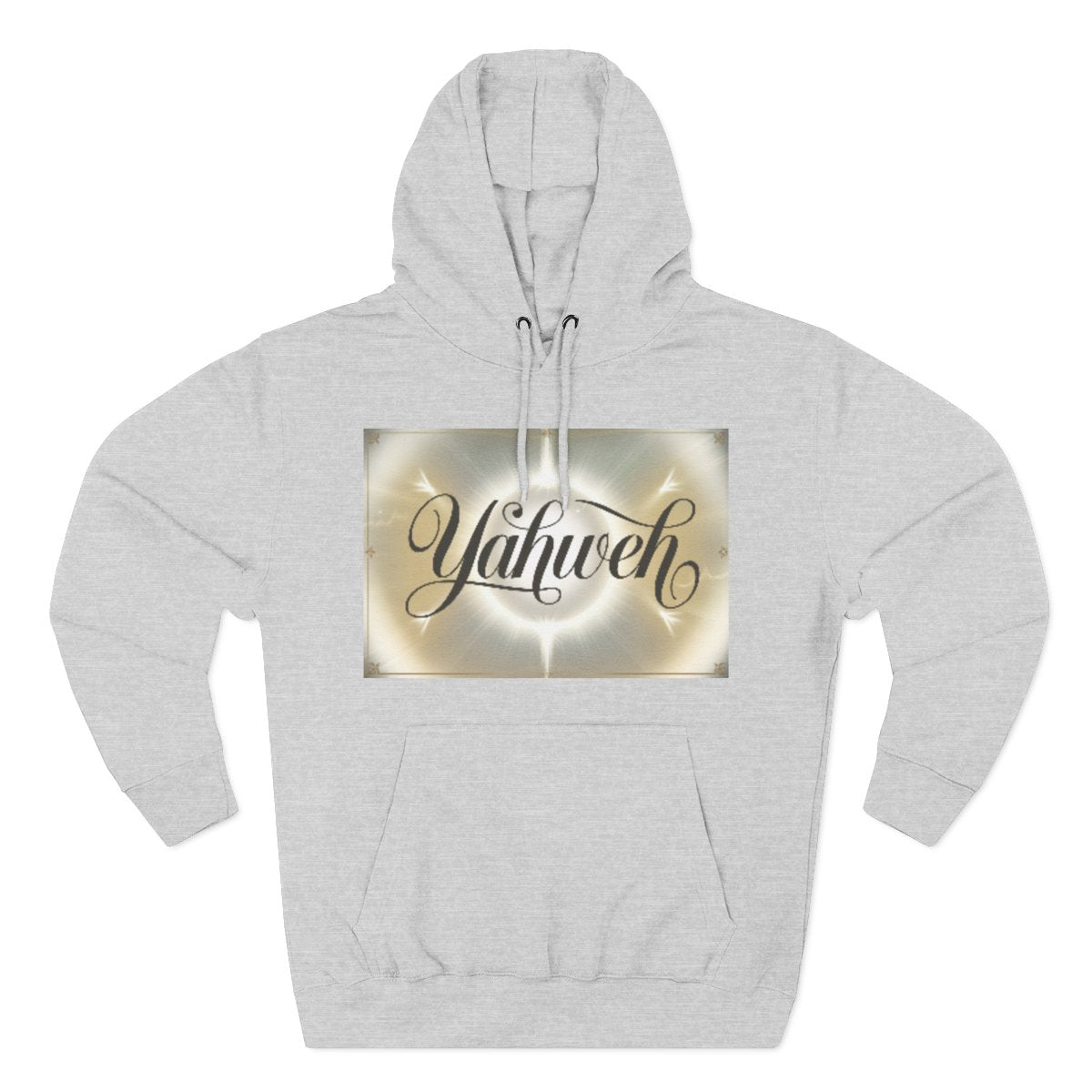 Color: Heather Grey | Size: S | Product: Divine Yahweh Typography Hoodie | Category: Unisex