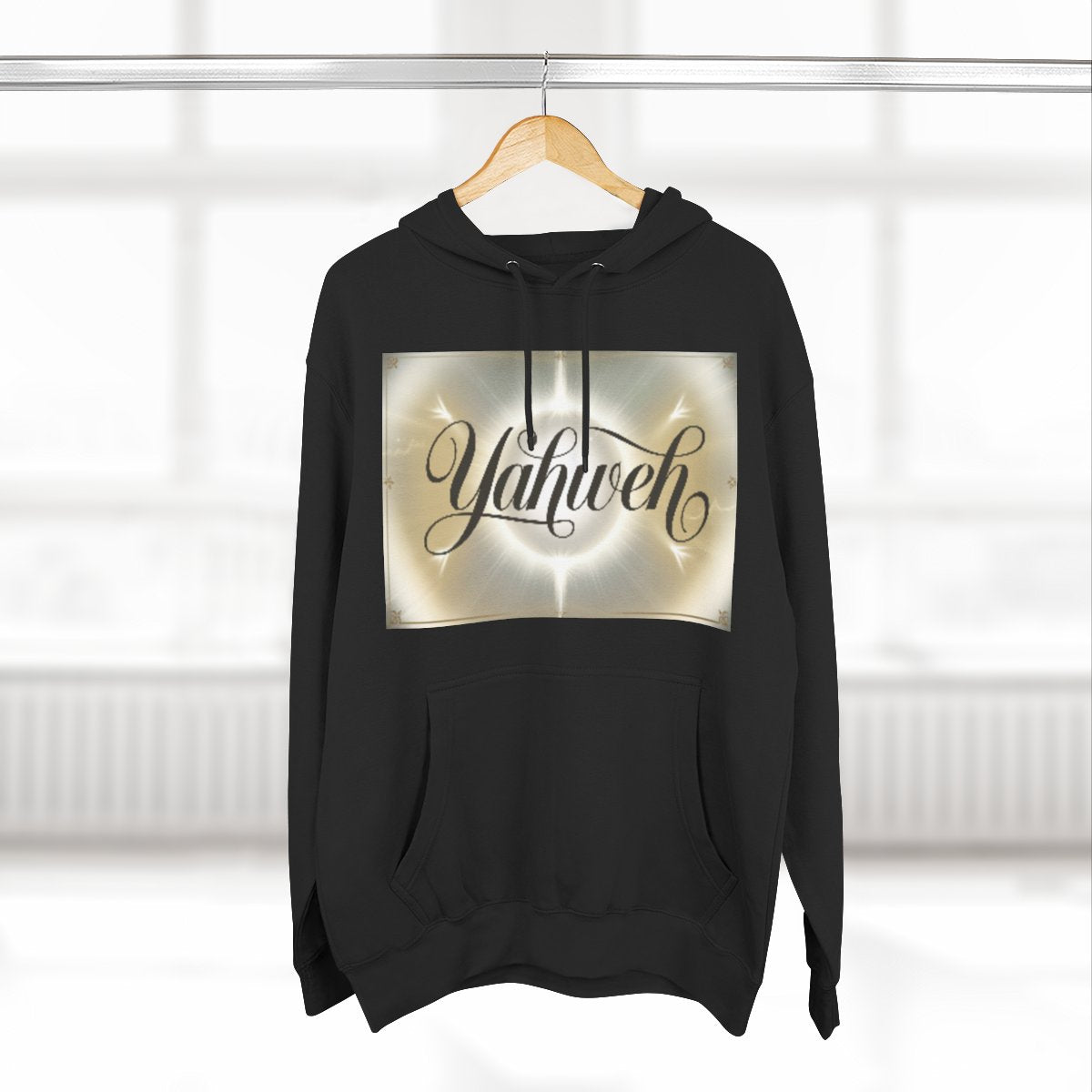 Color: Black | Size: S | Product: Divine Yahweh Typography Hoodie | Category: Unisex