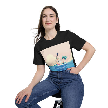 Color: Solid Black Blend | Size: XS | Product: Dreamy Minimalist Floating Island T-Shirt | Category: Unisex