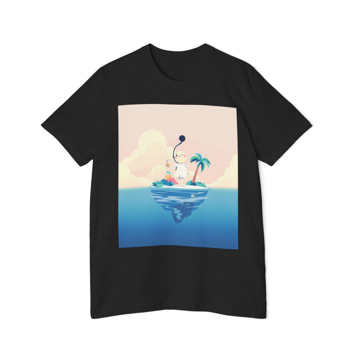 Color: Solid Black Blend | Size: XS | Product: Dreamy Minimalist Floating Island T-Shirt | Category: Unisex