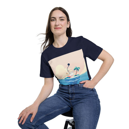 Color: Navy | Size: XS | Product: Dreamy Minimalist Floating Island T-Shirt | Category: Unisex