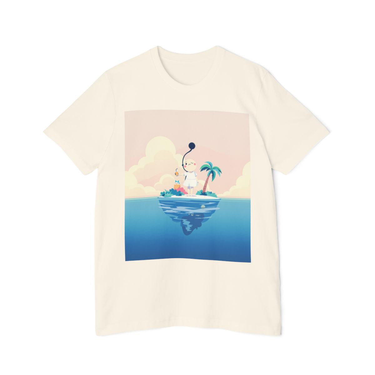 Color: Natural | Size: XS | Product: Dreamy Minimalist Floating Island T-Shirt | Category: Unisex