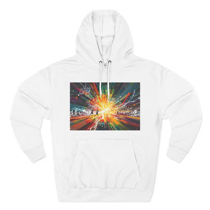 Color: White | Size: S | Product: Dynamic Basketball Game Scene Hoodie | Category: Unisex