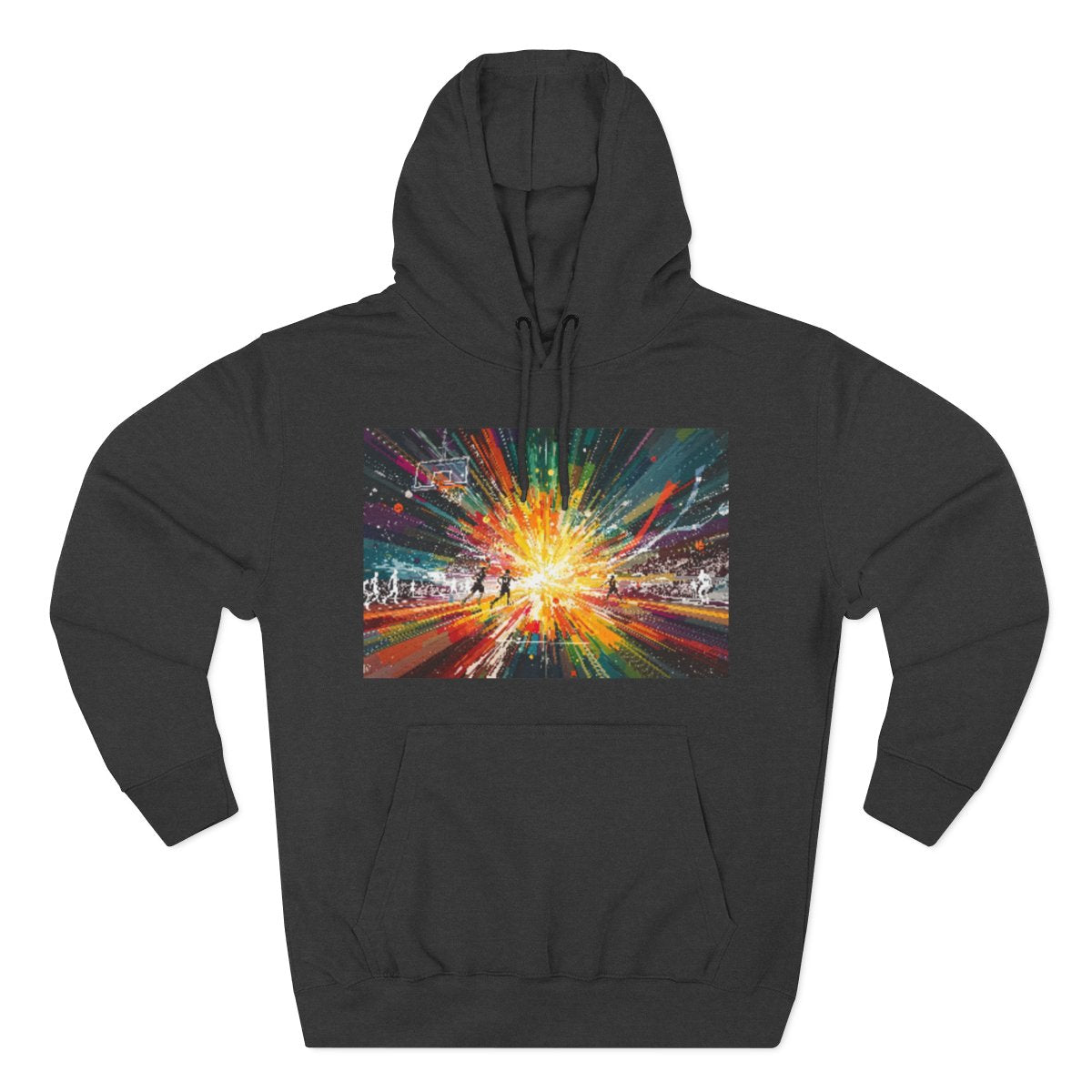 Color: Charcoal Heather | Size: S | Product: Dynamic Basketball Game Scene Hoodie | Category: Unisex