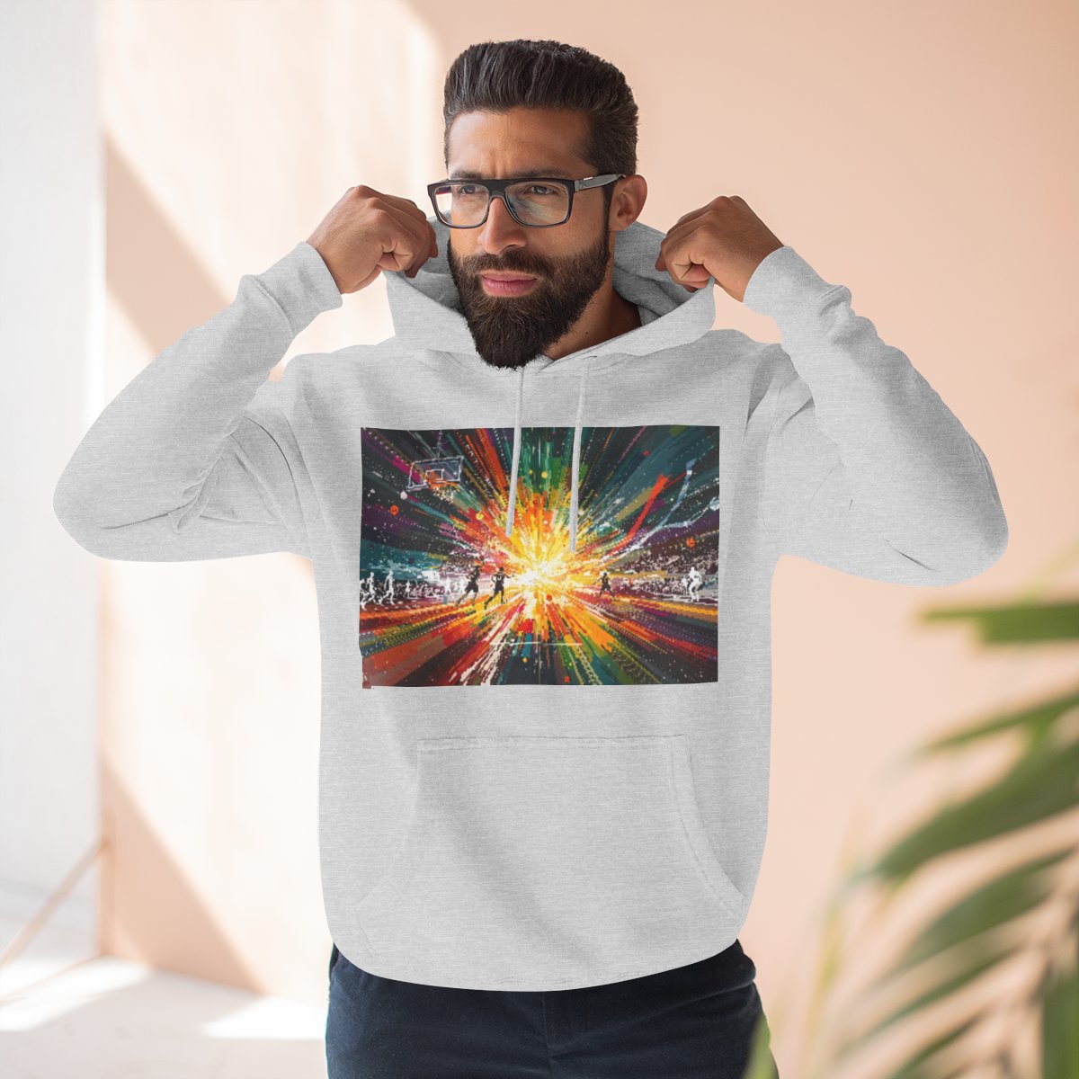 Color: Heather Grey | Size: S | Product: Dynamic Basketball Game Scene Hoodie | Category: Unisex