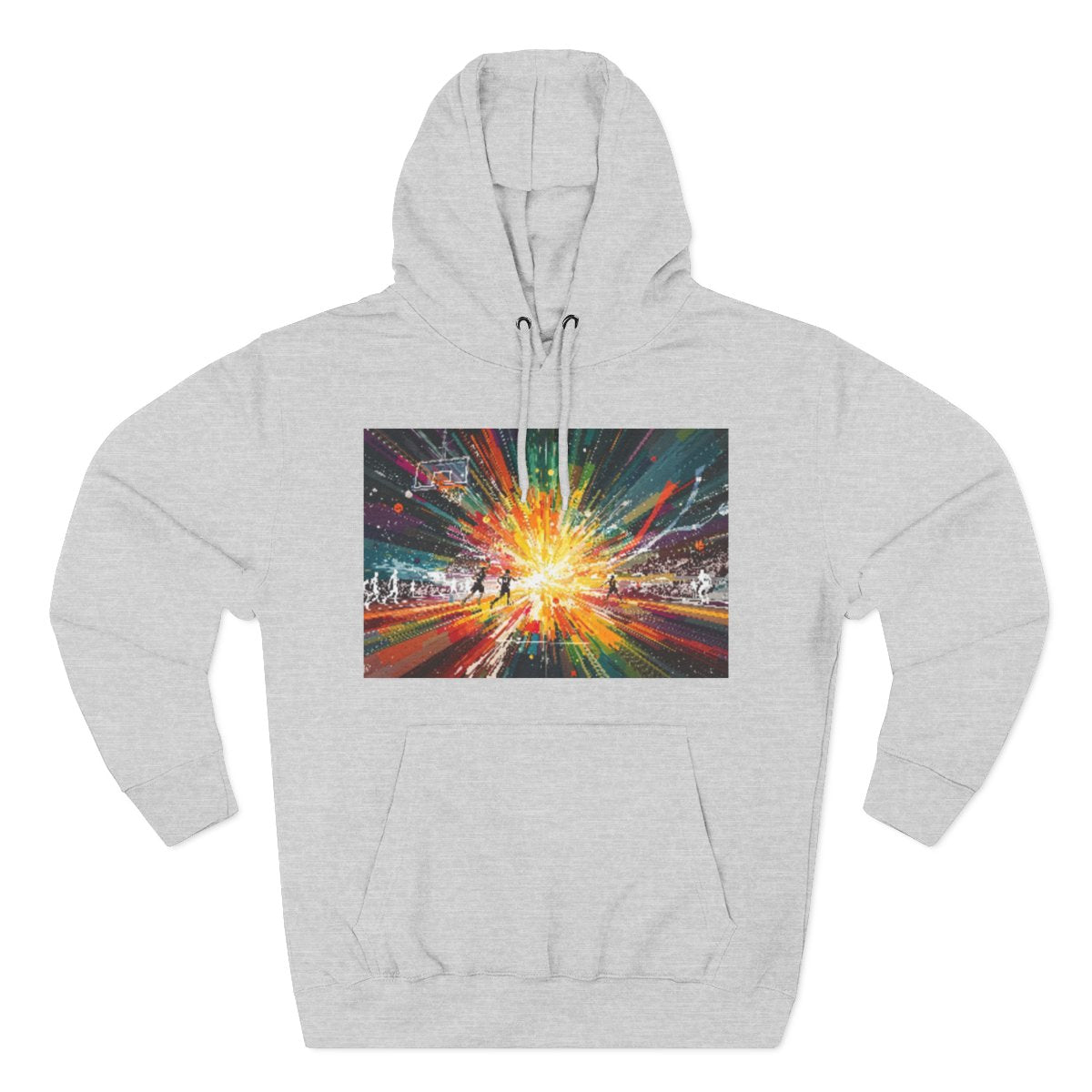 Color: Heather Grey | Size: S | Product: Dynamic Basketball Game Scene Hoodie | Category: Unisex