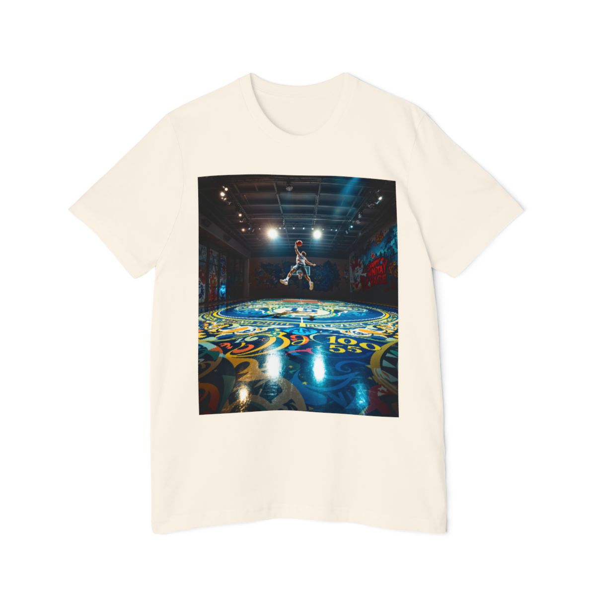 Color: Natural | Size: XS | Product: Dynamic Basketball Player Artistic T-Shirt | Category: Unisex