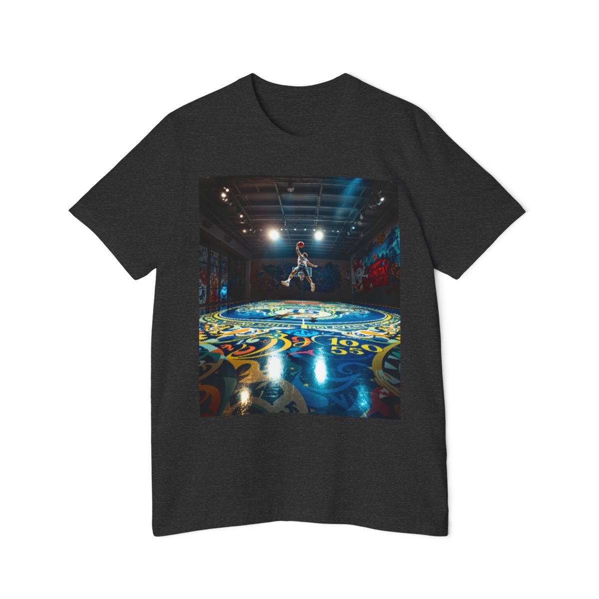 Color: Dark Grey Heather | Size: XS | Product: Dynamic Basketball Player Artistic T-Shirt | Category: Unisex