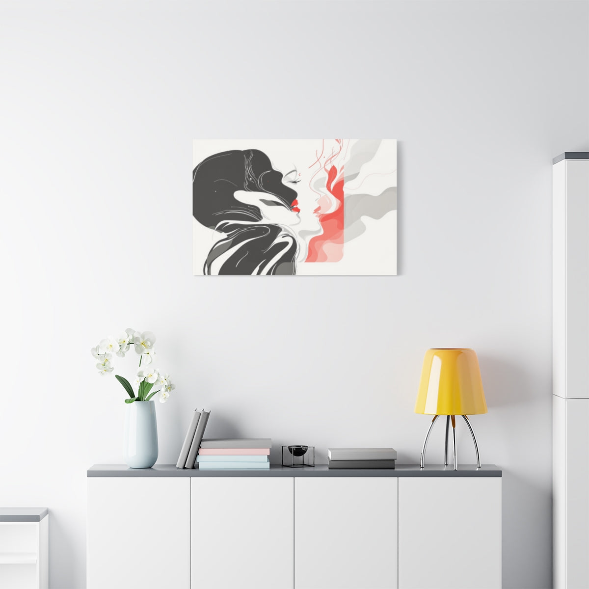 Size: 36″ x 24″ (Horizontal) | Elongated Forms Minimalism Canvas