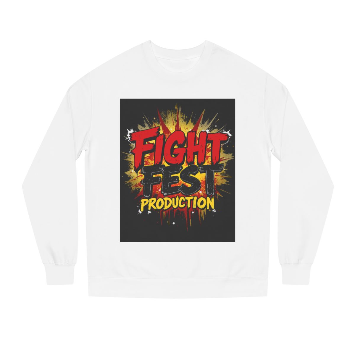 Color: White | Size: XS | Product: Fight Fest Music-Inspired Bold Crewneck | Category: Unisex