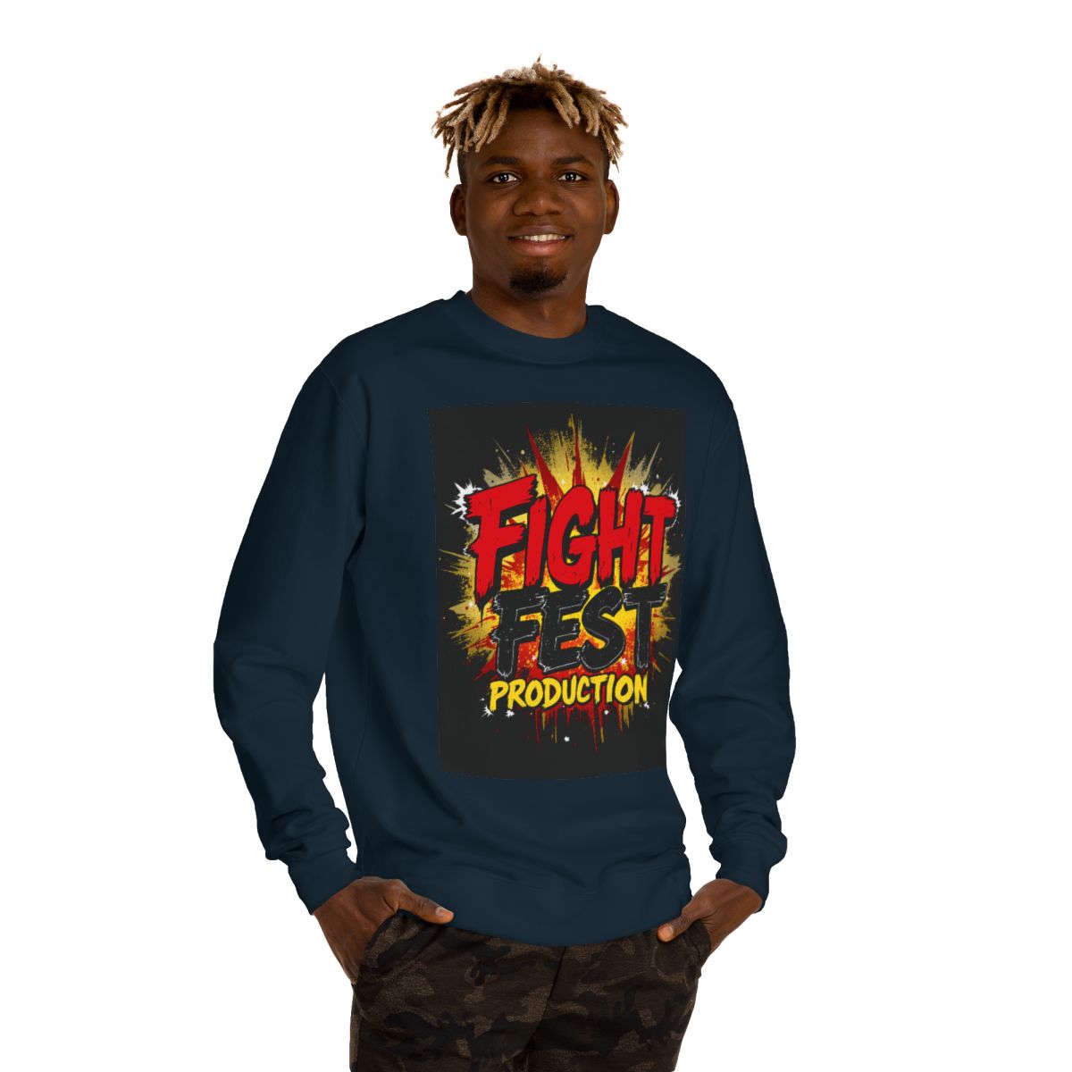 Color: Classic Navy | Size: XS | Product: Fight Fest Music-Inspired Bold Crewneck | Category: Unisex