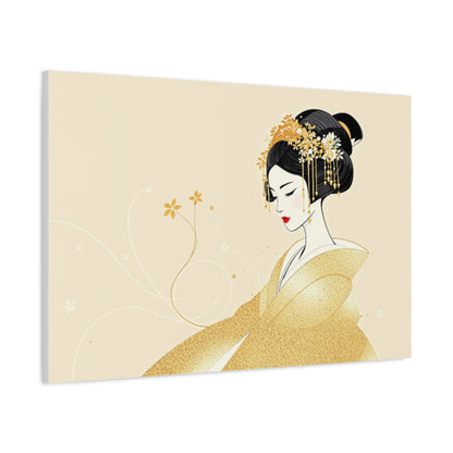 Size: 36″ x 24″ (Horizontal) | Geisha Minimalist Flat Aesthetic Canvas