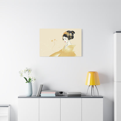 Size: 36″ x 24″ (Horizontal) | Geisha Minimalist Flat Aesthetic Canvas