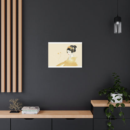 Size: 24″ x 18″ (Horizontal) | Geisha Minimalist Flat Aesthetic Canvas