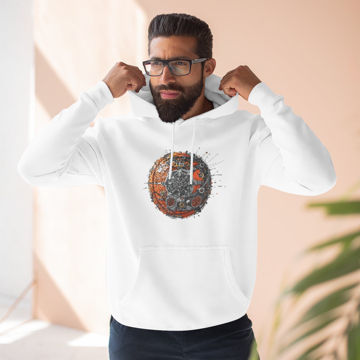 Color: White | Size: S | Product: Grenda Mental Basketball Concept Hoodie | Category: Unisex
