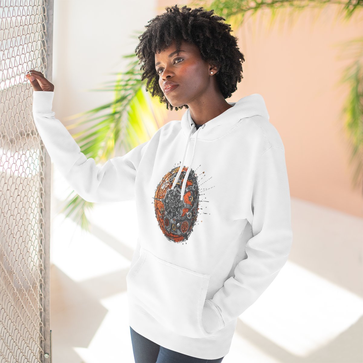 Color: White | Size: S | Product: Grenda Mental Basketball Concept Hoodie | Category: Unisex