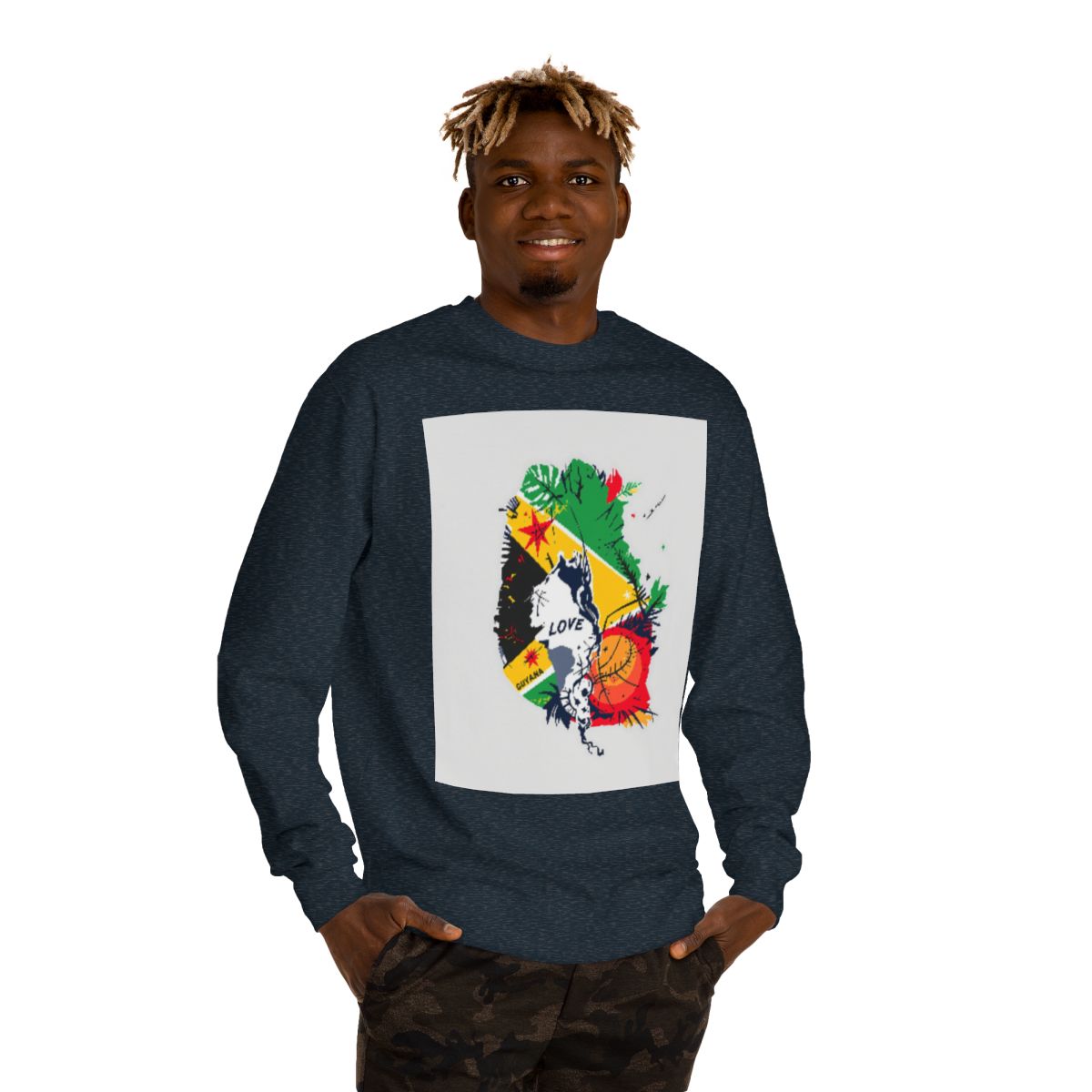 Color: Classic Navy Heather | Size: XS | Product: Guyana Basketball Mental Health Crewneck | Category: Unisex