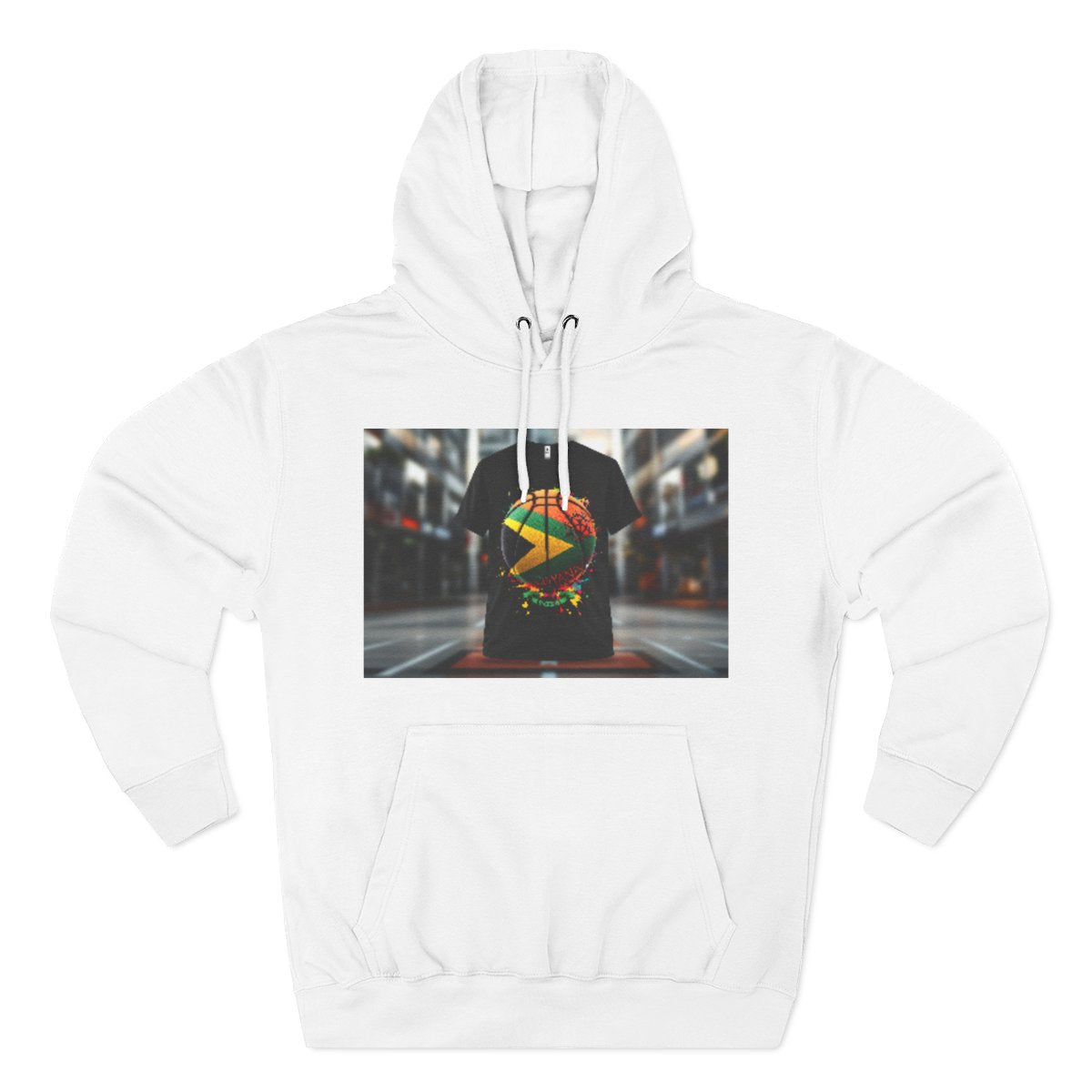 Color: White | Size: S | Product: Guyana Spirit Basketball Hoodie | Category: Unisex