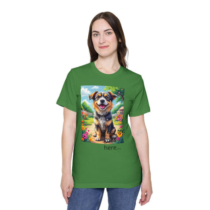 Color: Leaf | Size: XS | Product: Happy Dog Cartoon T-Shirt | Category: Unisex
