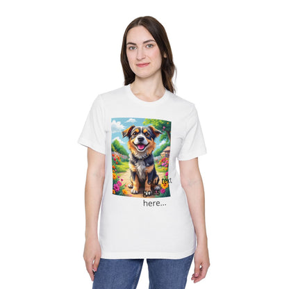 Color: White | Size: XS | Product: Happy Dog Cartoon T-Shirt | Category: Unisex