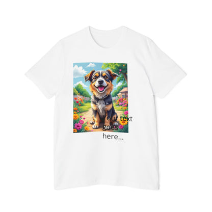 Color: White | Size: XS | Product: Happy Dog Cartoon T-Shirt | Category: Unisex