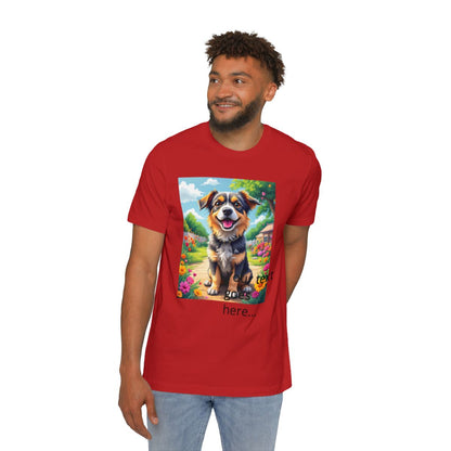 Color: Red | Size: XS | Product: Happy Dog Cartoon T-Shirt | Category: Unisex