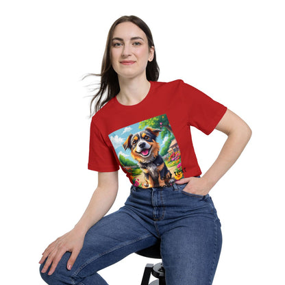 Color: Red | Size: XS | Product: Happy Dog Cartoon T-Shirt | Category: Unisex