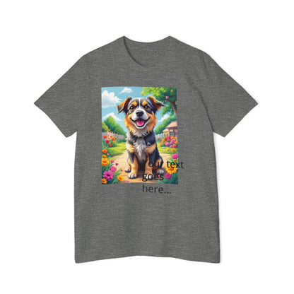 Color: Deep Heather | Size: XS | Product: Happy Dog Cartoon T-Shirt | Category: Unisex
