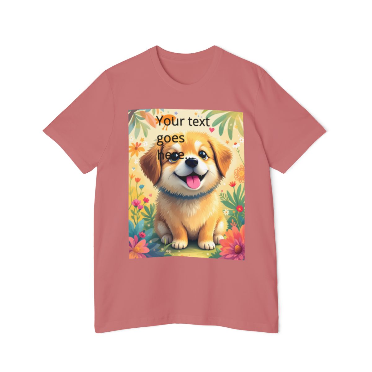 Color: Mauve | Size: XS | Product: Happy Dog Digital Art T-Shirt | Category: Unisex