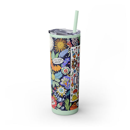 Color: Seafoam | Size: 20oz | Product: Illustrative Style Art Tumbler | Category: Unisex