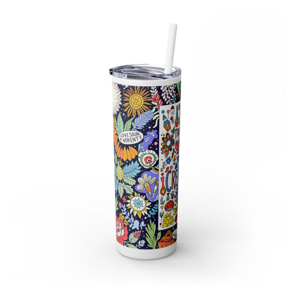 Color: White | Size: 20oz | Product: Illustrative Style Art Tumbler | Category: Unisex