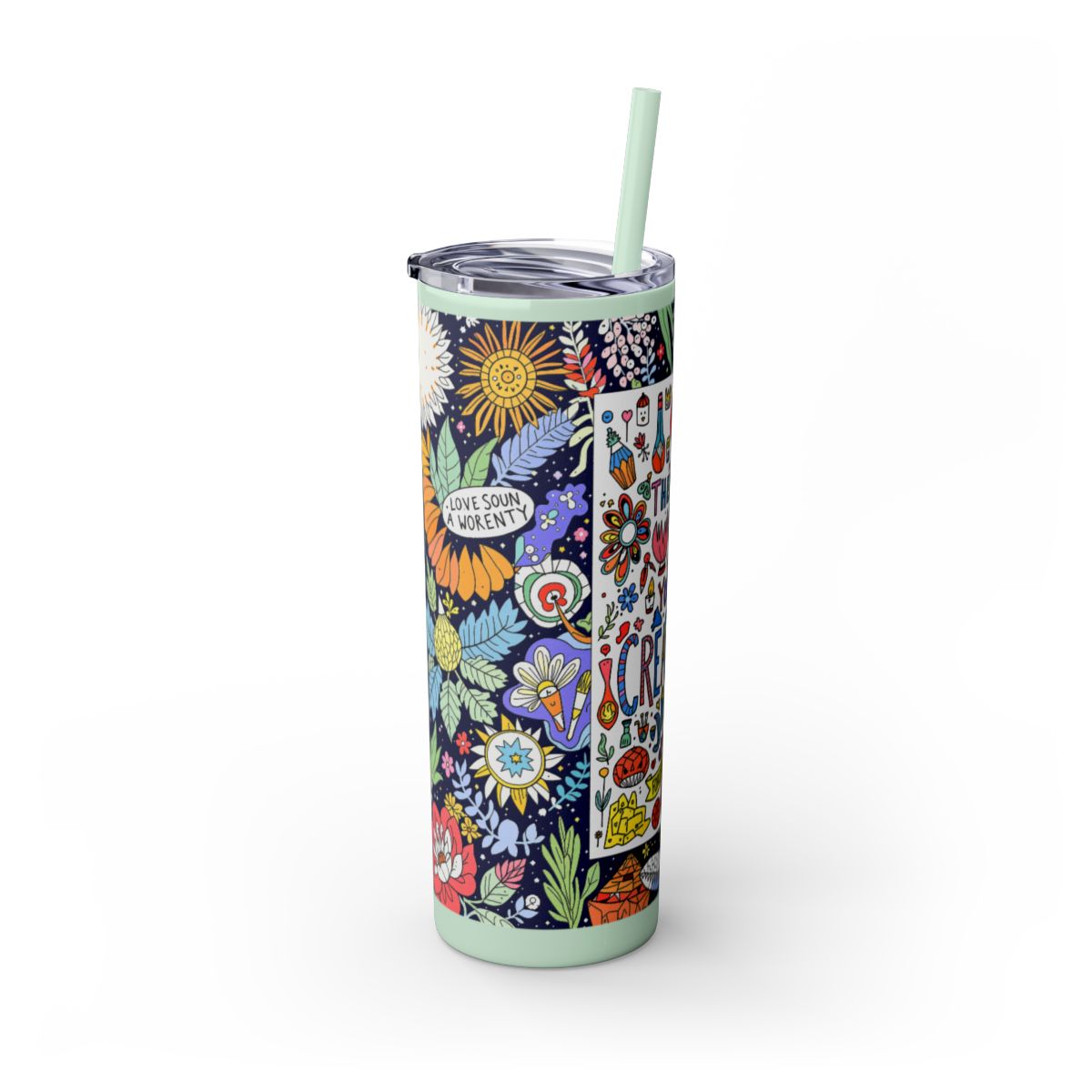 Color: Seafoam | Size: 20oz | Product: Illustrative Style Art Tumbler | Category: Unisex