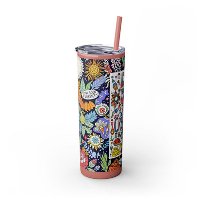 Color: Glitter Dusty Rose | Size: 20oz | Product: Illustrative Style Art Tumbler | Category: Unisex