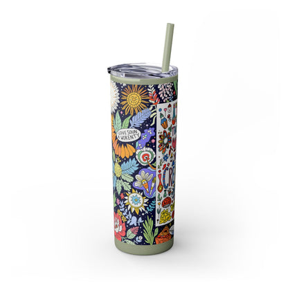 Color: Glitter Seascape | Size: 20oz | Product: Illustrative Style Art Tumbler | Category: Unisex