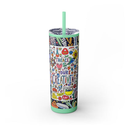 Color: Mint | Size: 20oz | Product: Illustrative Style Art Tumbler | Category: Unisex