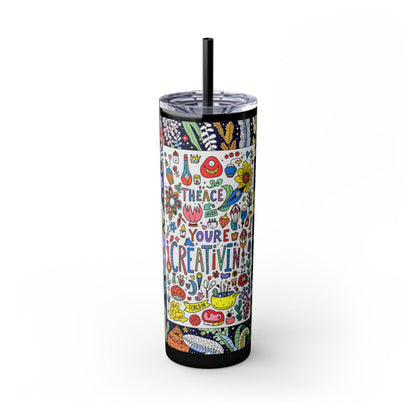 Color: Glitter Black | Size: 20oz | Product: Illustrative Style Art Tumbler | Category: Unisex