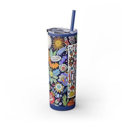 Color: Nautical Blue | Size: 20oz | Product: Illustrative Style Art Tumbler | Category: Unisex
