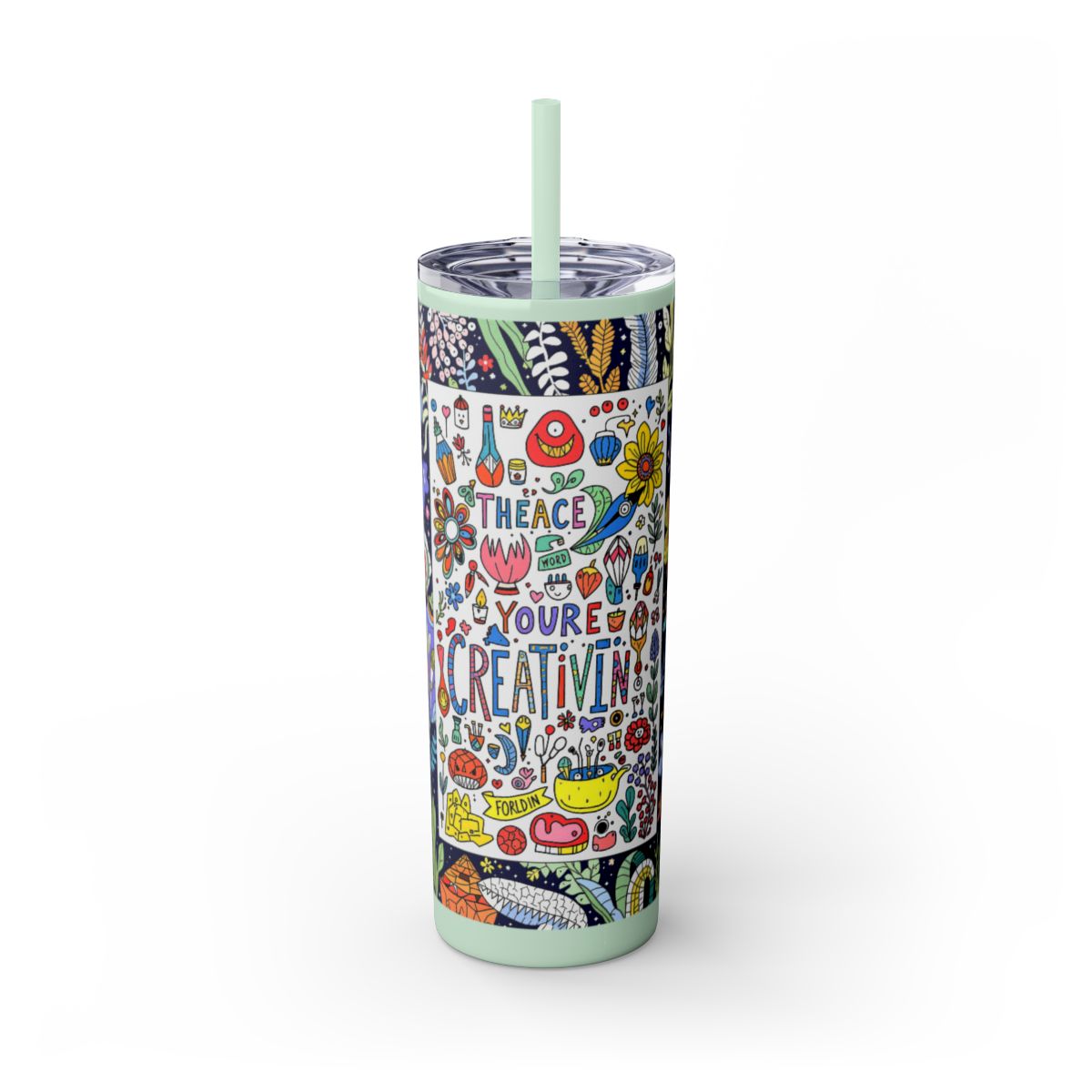 Color: Seafoam | Size: 20oz | Product: Illustrative Style Art Tumbler | Category: Unisex