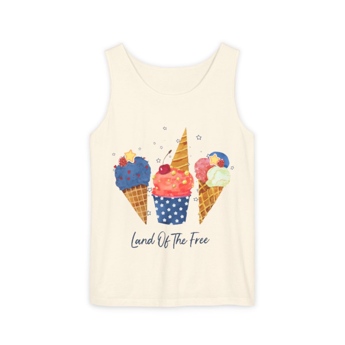 Color: Ivory | Size: S | Product: July 4 Retro Style Tanktop | Category: Unisex