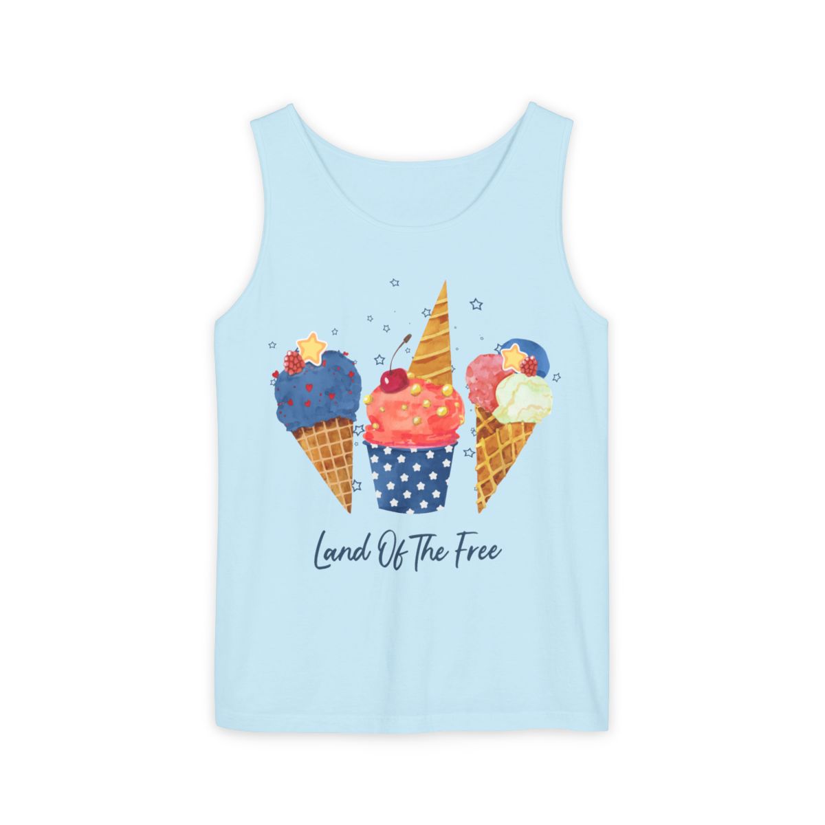 Color: Chambray | Size: XS | Product: July 4 Retro Style Tanktop | Category: Unisex