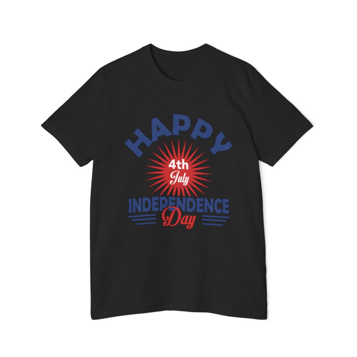 Color: Solid Black Blend | Size: XS | Product: July 4th Watercolor Art T-Shirt | Category: Unisex